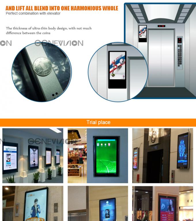 18.5 κάθετο ψηφιακό σύστημα σηματοδότησης ανελκυστήρων/διαφημιστικό λεπτό όργανο ελέγχου 1080p φορέων LCD