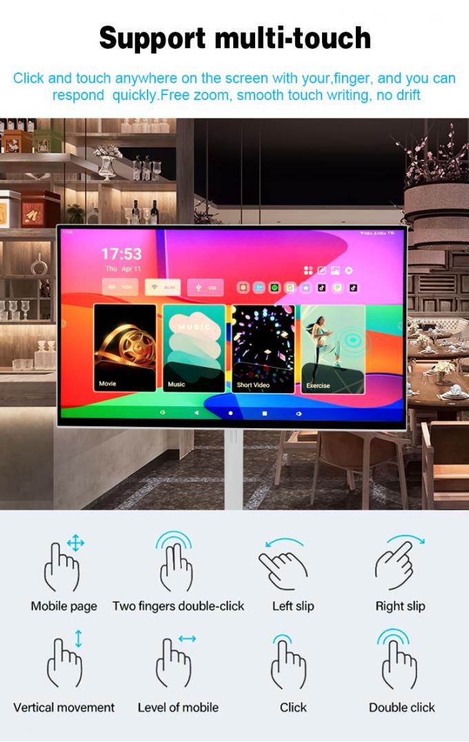 24" 27" 32" κινητή έξυπνη οθόνη Android 11 λειτουργικό σύστημα 4GB 64GB συρόμενη έξυπνη οθόνη αφής με επαναφορτιζόμενη μπαταρία 1