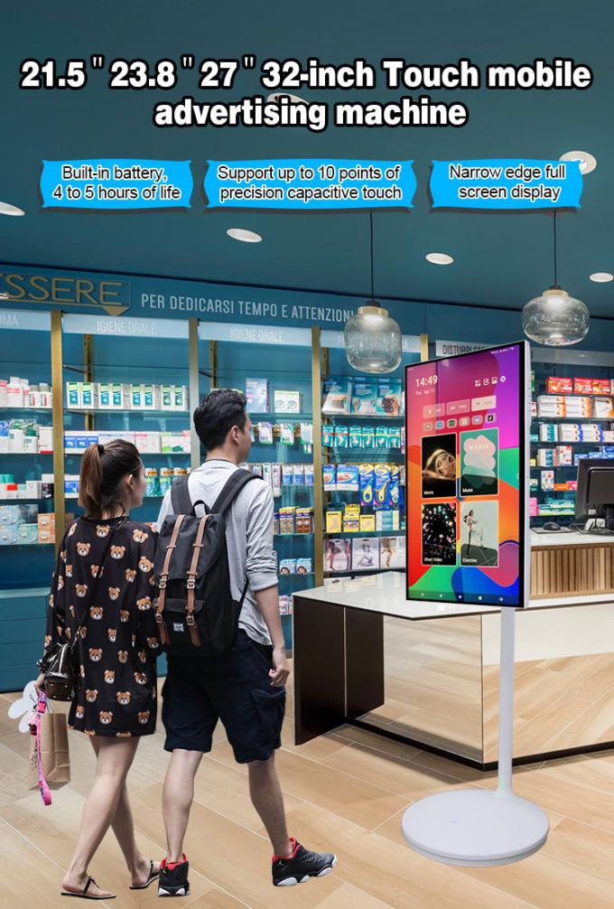 24" 27" 32" κινητή έξυπνη οθόνη Android 11 λειτουργικό σύστημα 4GB 64GB συρόμενη έξυπνη οθόνη αφής με επαναφορτιζόμενη μπαταρία 0