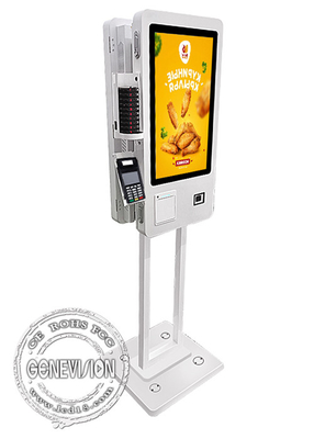 Πλαισιωμένη διπλάσιο POS μηχανών διαταγής αυτοεξυπηρετήσεων Cashless γρήγορου φαγητού τελική 24 ίντσα