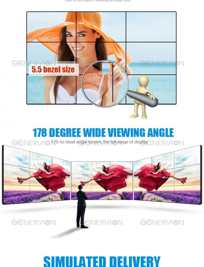 τοίχος TV 46 ίντσας με το πάτωμα γραφείων που στέκεται την υψηλή φωτεινότητα που διαφημίζει συνδετικός στενό bezel 5.5mm οθόνης εξαιρετικά seamles