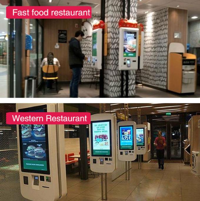 24 περίπτερο αυτοεξυπηρετήσεων εστιατορίων ίντσας με τον ανιχνευτή NFC εκτυπωτών εισιτηρίων