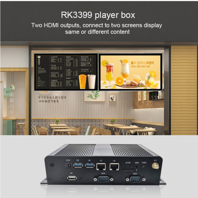 Κιβώτιο RK3288 2K 4K HD Media Player με τη σύνδεση δικτύων του τοπικού LAN WiFi