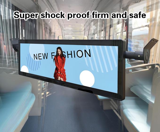 Οθόνη ψηφιακής σήμανσης LCD 29 ιντσών σε σχήμα μπάρας, τοποθετημένη στην οροφή λεωφορείου, με Wi-Fi, Android, ασύρματη δικτύωση και δυνατότητα 4G 1