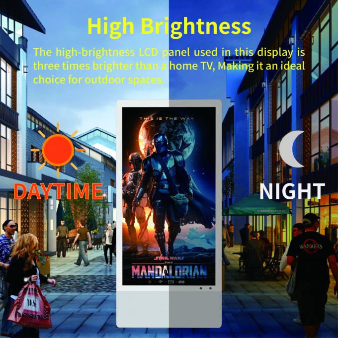 32/43/55 Ίντσες Προσαρμοσμένο Φορητό Κινητό Android Ψηφιακό Σήμανσης Totem Εξωτερικής Χρήσης Κινητή Οθόνη 0