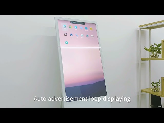 Αρρενωπό διαλογικό άσπρο έξοχο λεπτό PCAP αφισών LCD περίπτερο εμβλημάτων οθόνης αφής φύλλων αλουμινίου περίπτερων