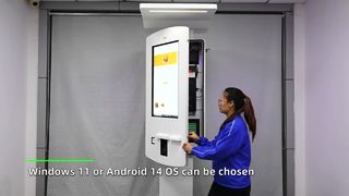 Εξωτερικό περίπτερο αυτοπαραγγελίας 32 ιντσών με λωρίδα φωτός LED και θόλο βροχής