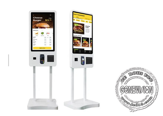 Αυτοματοποιημένο μηχάνημα περιπτέρου αυτοεξυπηρέτησης χωρίς μετρητά 32 ιντσών για ποτό γρήγορου φαγητού Kfc Mc Food Restaurant