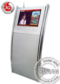 19inch ασημένια Floorstanding λεπτή ψηφιακή οθόνη αφής περίπτερων χωρητική με τον μπροστινό ομιλητή