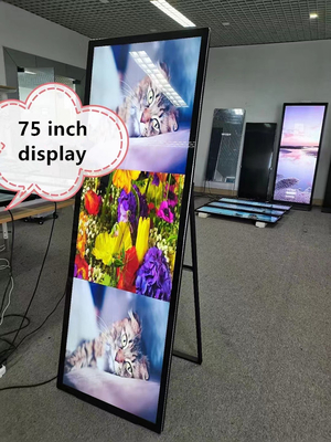 Πάτωμα που στέκεται το πτυσσόμενο λεπτό πλήρες περίπτερο διαφήμισης οθόνης LCD