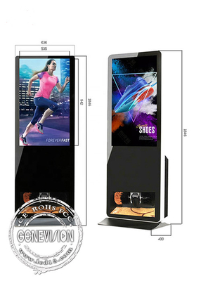 Αρρενωπό LCD παπουτσιών στιλβωτών διαφήμισης τοτέμ συστημάτων σηματοδότησης περίπτερων ψηφιακό 55 ίντσα