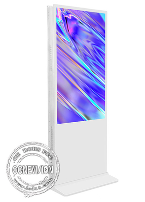 Διπλής όψης Wifi Digital Signage Kiosk 55 ιντσών Λευκό χρώμα Σύστημα Linux