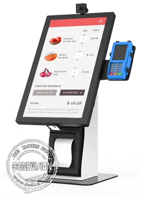 15.6 / 21.5» Countertop Cashless ανιχνευτής κώδικα θερμικών εκτυπωτών QR περίπτερων αυτοεξυπηρετήσεων