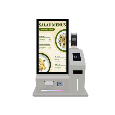 24inch Desktop WIFI Cash/NFC Online Payment LCD Touch Screen Kiosk Πολλαπλή αφής χωρητική οθόνη με εκτυπωτή POS Stand για εστιατόριο KFC MacDonalds High Quality Player