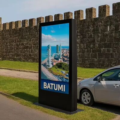 75' διπλής όψης εξωτερικό εμπορικό περίπτερο ψηφιακή σήμανση IP65 πάτωμα