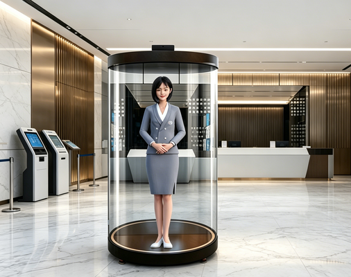 3D Holographic AI Digital Human Reception Robot Διαδραστικό Voice Wakeup Guide Speech Recognition Robot for Mall Bank Airport Lobby