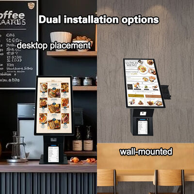 24 ιντσών Desktop Wall Mount Self Payment Kiosk με σαρωτή QR κώδικα και θερμικό εκτυπωτή Τερματικό πληρωμών POS